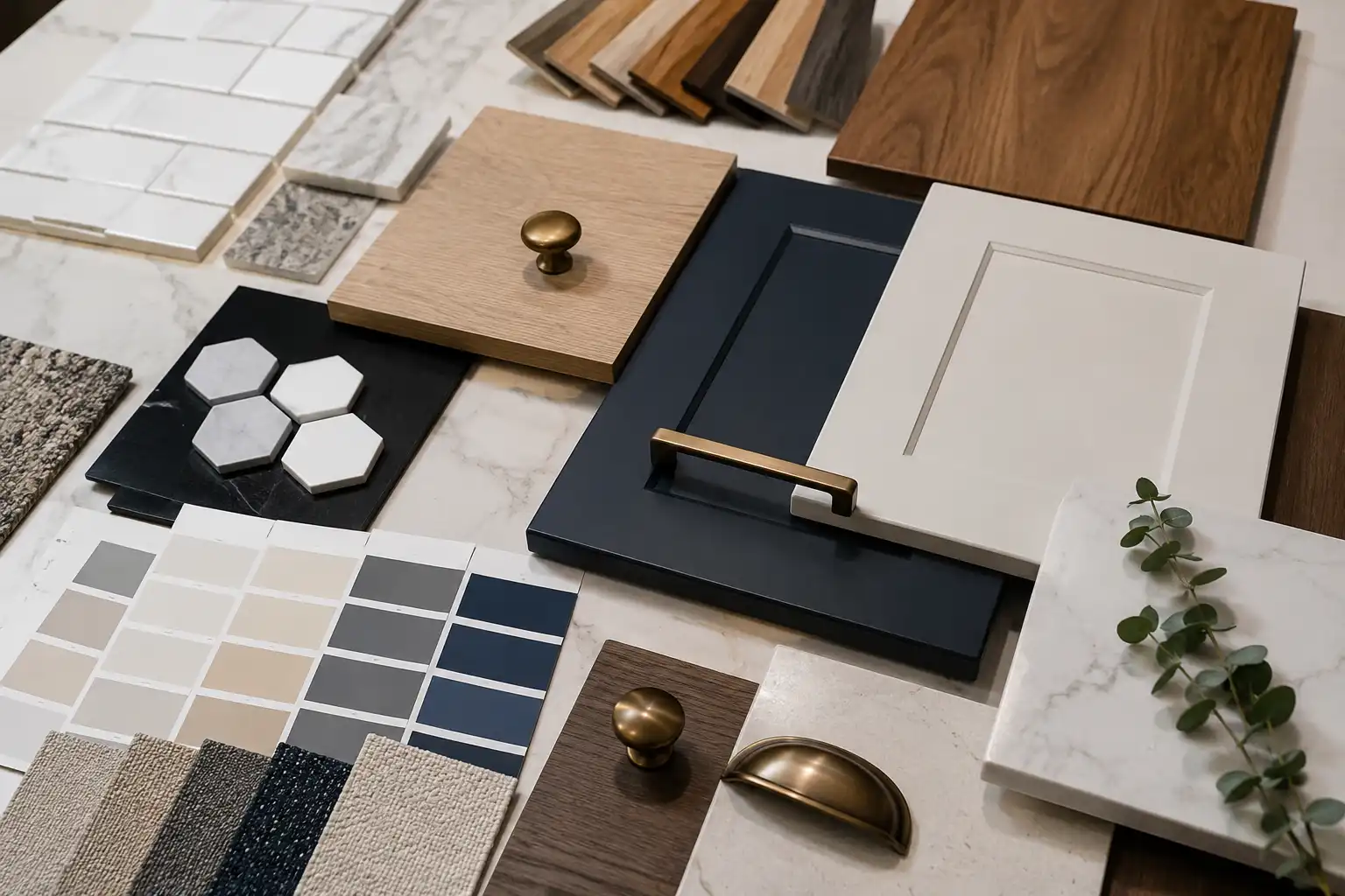 Cabinet and finish sample boards
