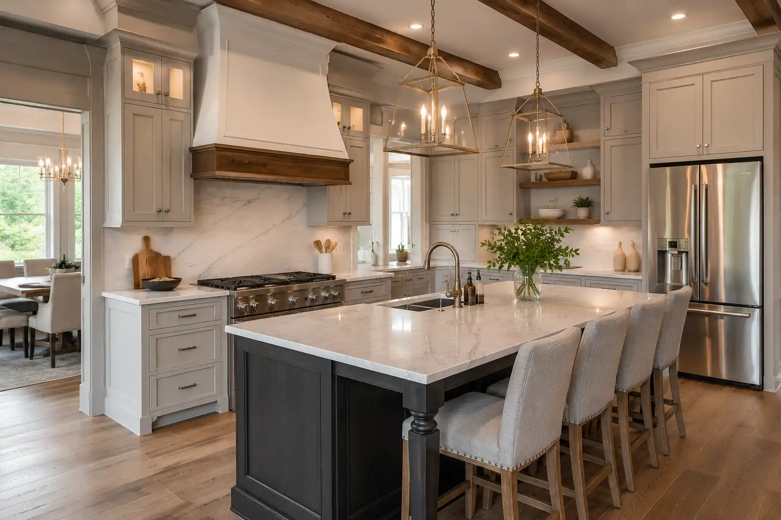 Finished kitchen in a completed home