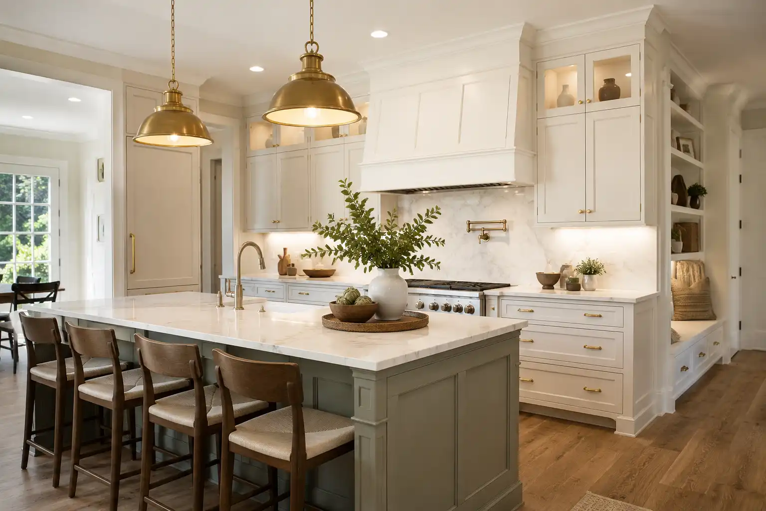 Finished custom home kitchen and interior millwork