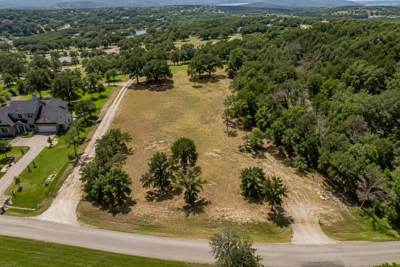 Aerial view of a residential lot