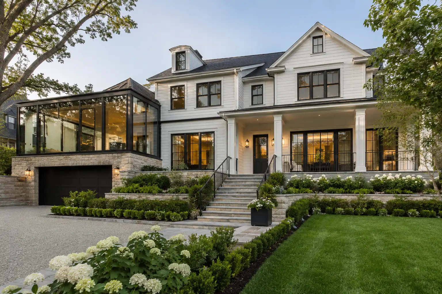 Renovated luxury home exterior